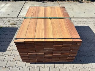 Ca. 357x Guyana Teak Planken Geschaafd, 21x145mm, lengte 336/70cm, 21/